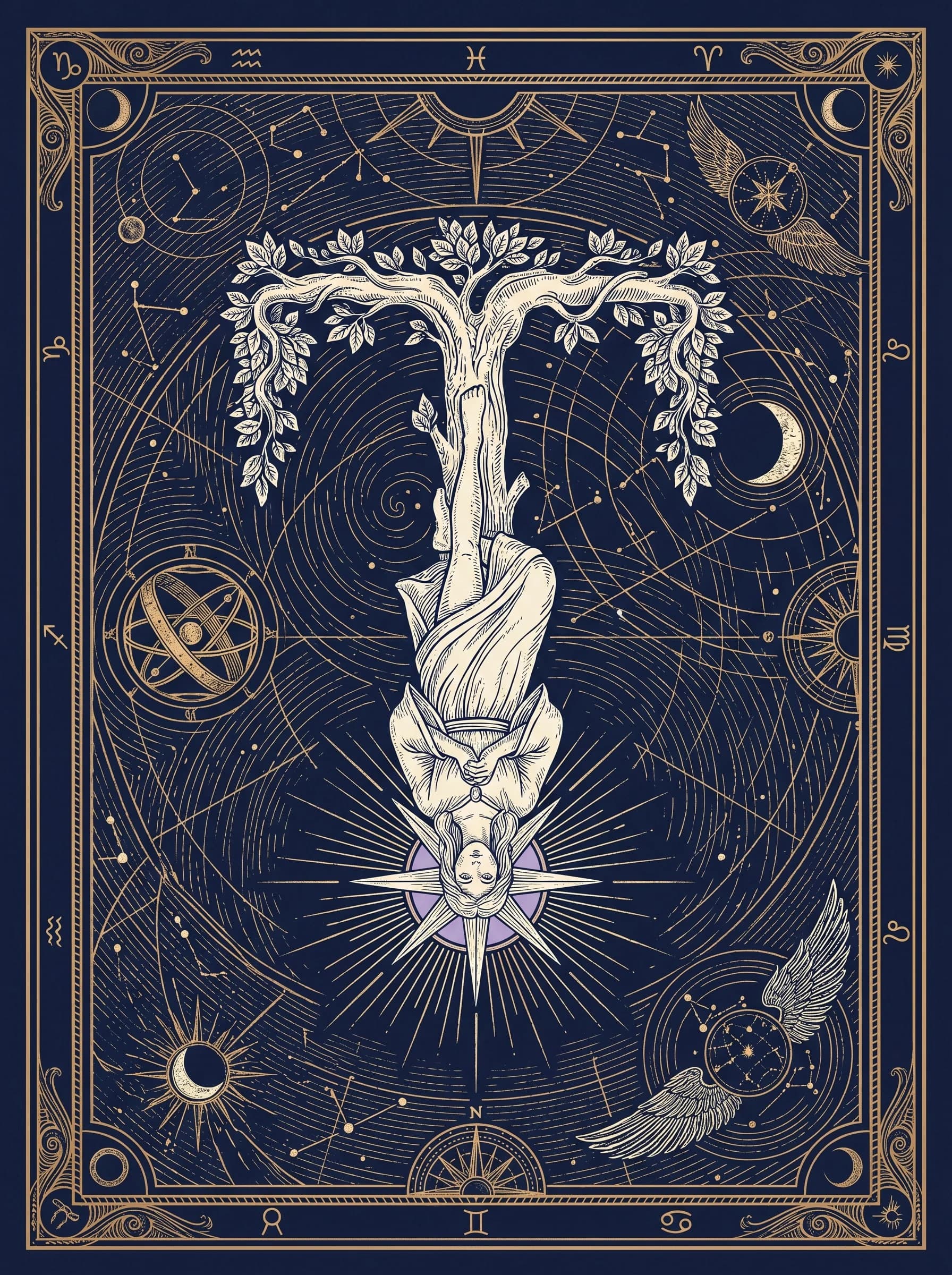 Lá Người Treo Ngược (The Hanged Man) — Major Arcana XII · SoiTarot
