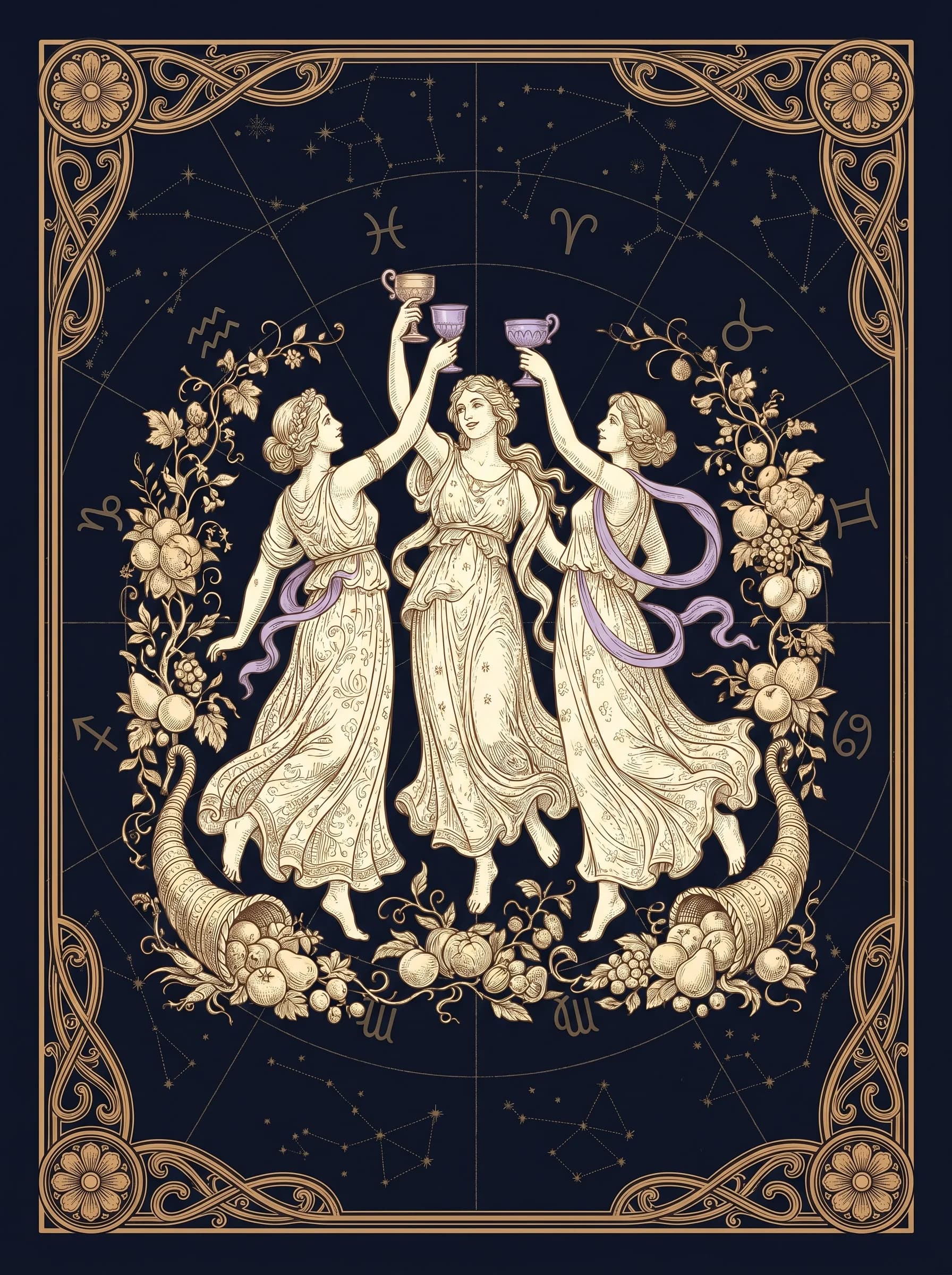 Lá Ba Cốc (Three of Cups) — Major Arcana III · SoiTarot
