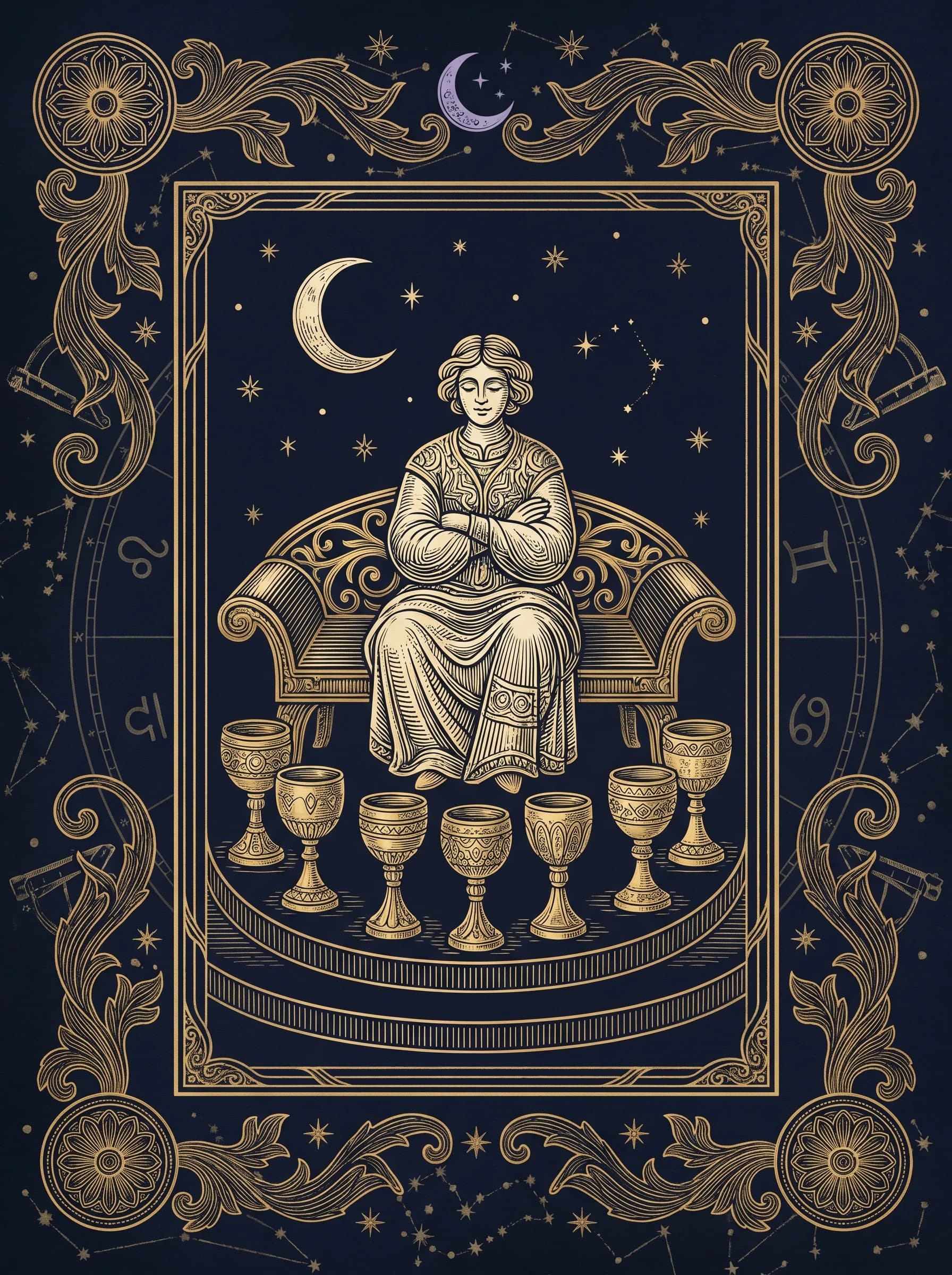 Lá Chín Cốc (Nine of Cups) — Major Arcana IX · SoiTarot