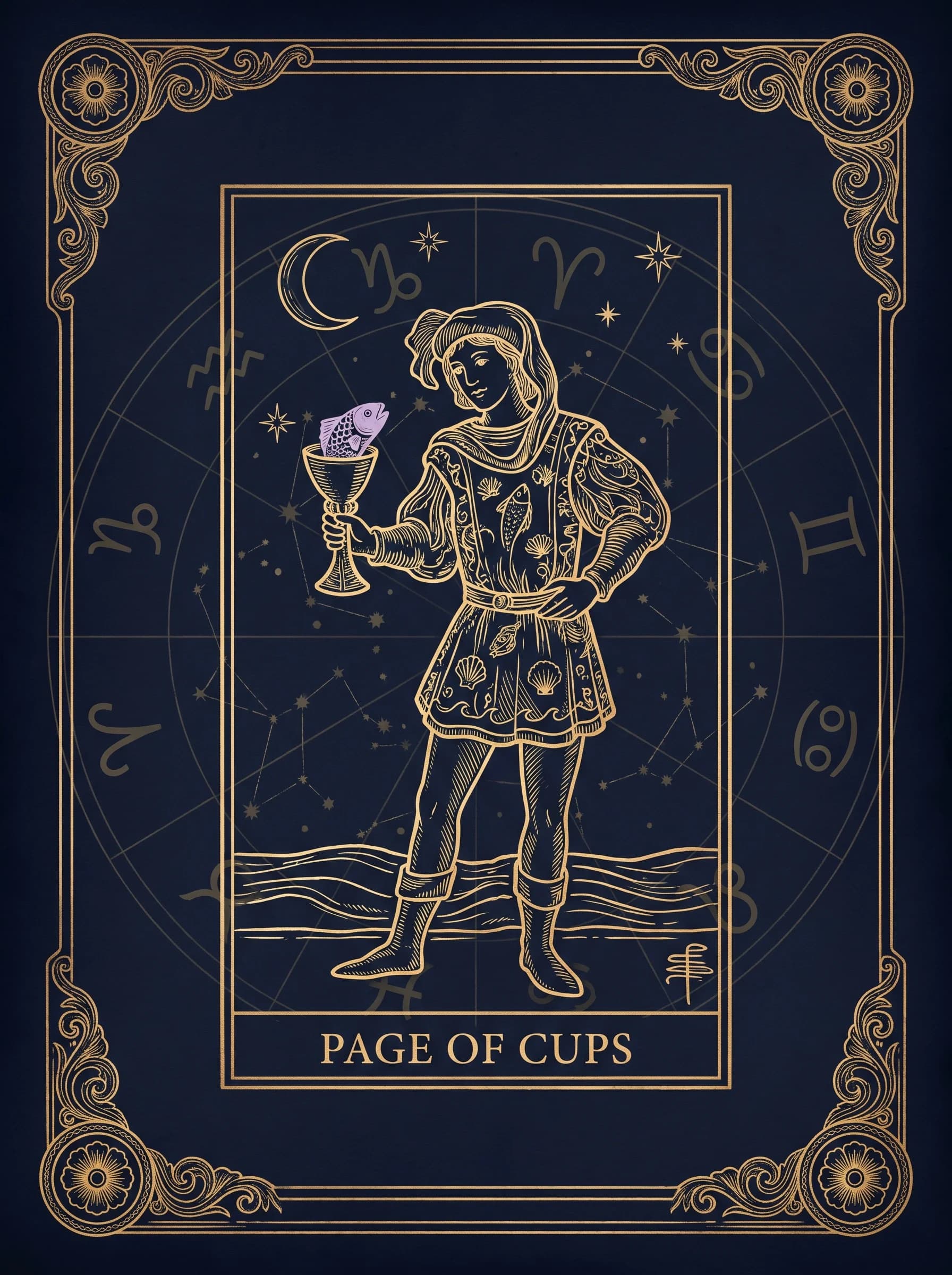 Lá Hầu Cốc (Page of Cups) — Minor Arcana Cốc