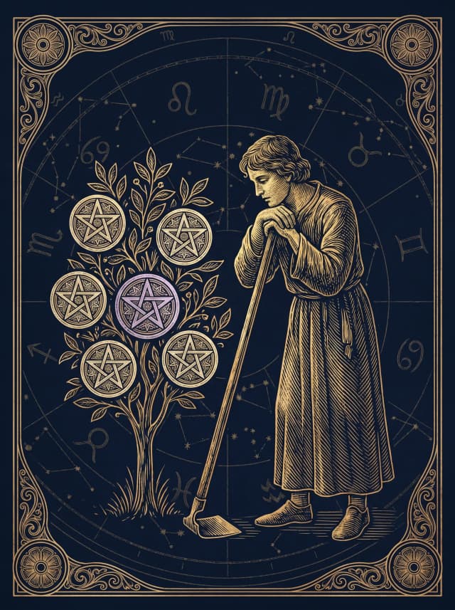 Lá Bảy Tiền (Seven of Pentacles) — VII