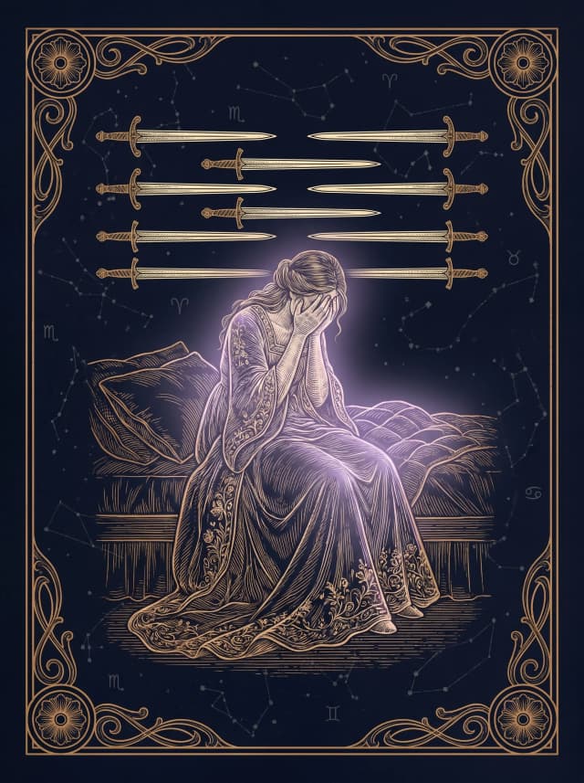 Lá Chín Kiếm (Nine of Swords) — IX