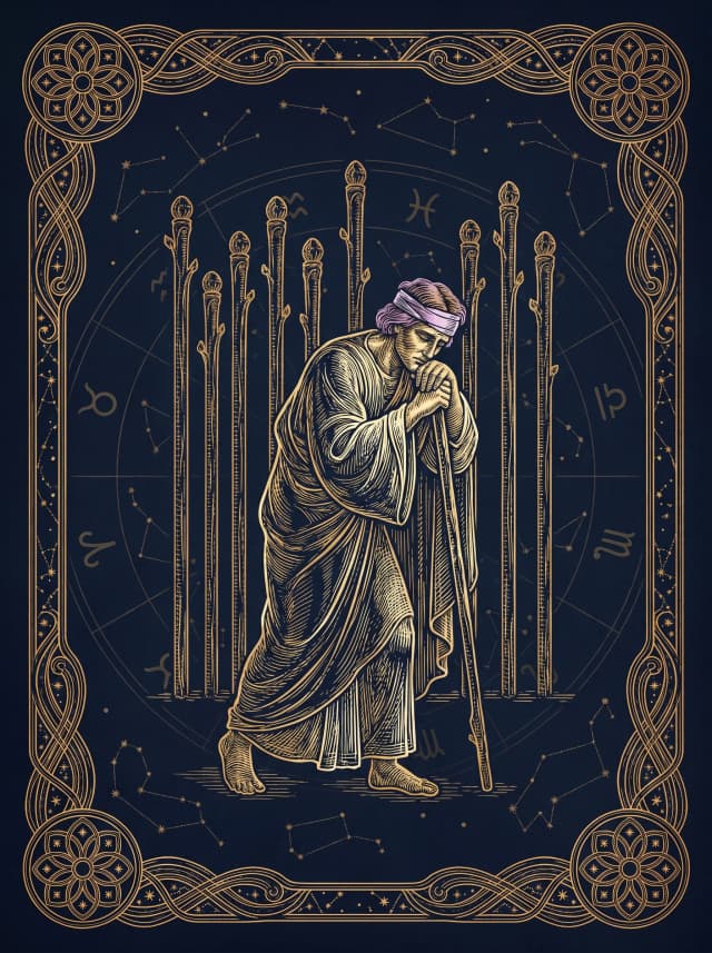 Lá Chín Gậy (Nine of Wands) — IX