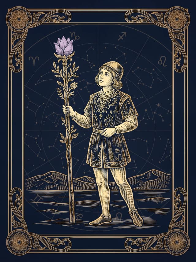 Lá Hầu Gậy (Page of Wands) — Hầu