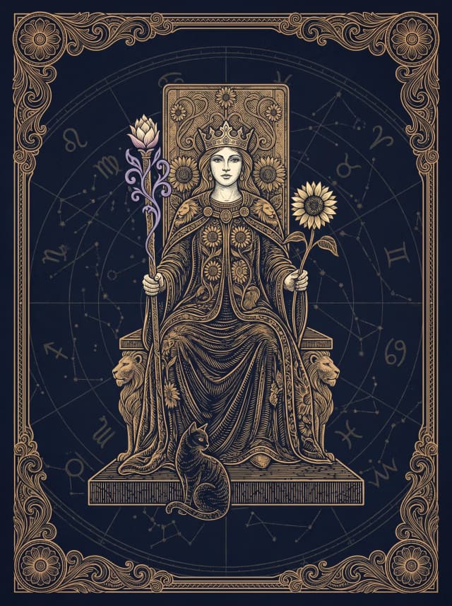 Lá Hoàng Hậu Gậy (Queen of Wands) — Hoàng Hậu