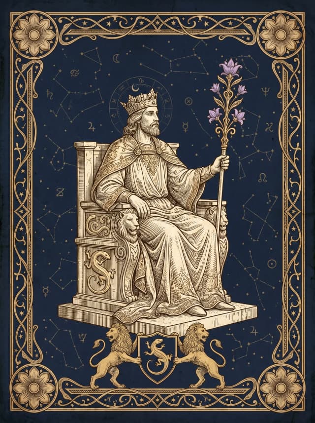 Lá Vua Gậy (King of Wands) — Vua