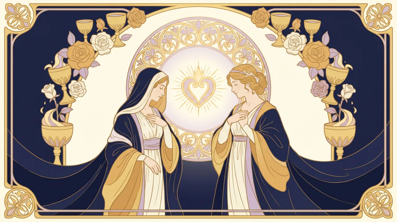 Minh hoạ hai người bên trái tim phát sáng — tarot tình yêu