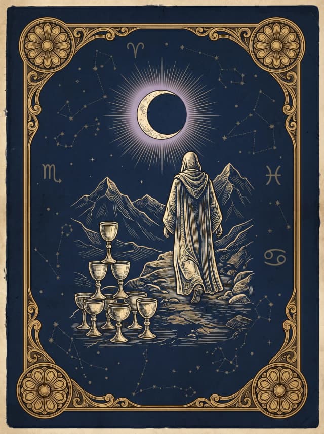 Lá Tám Cốc (Eight of Cups) — VIII