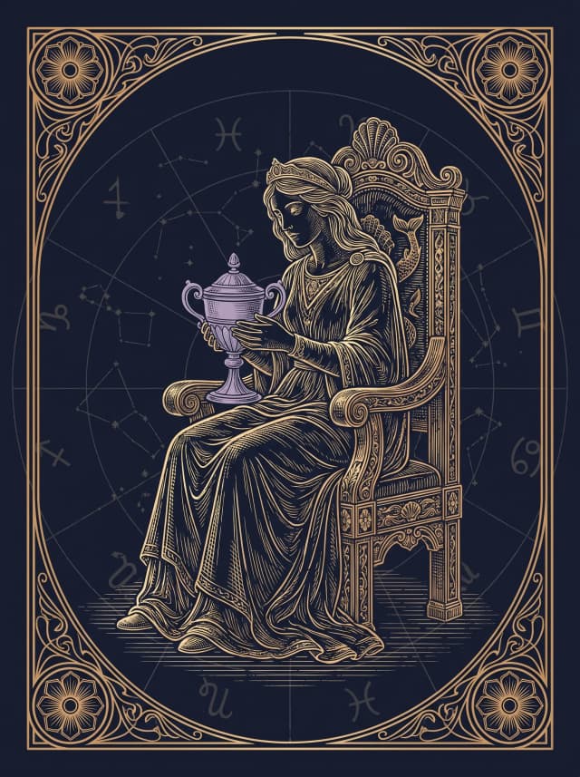 Lá Hoàng Hậu Cốc (Queen of Cups) — Hoàng Hậu