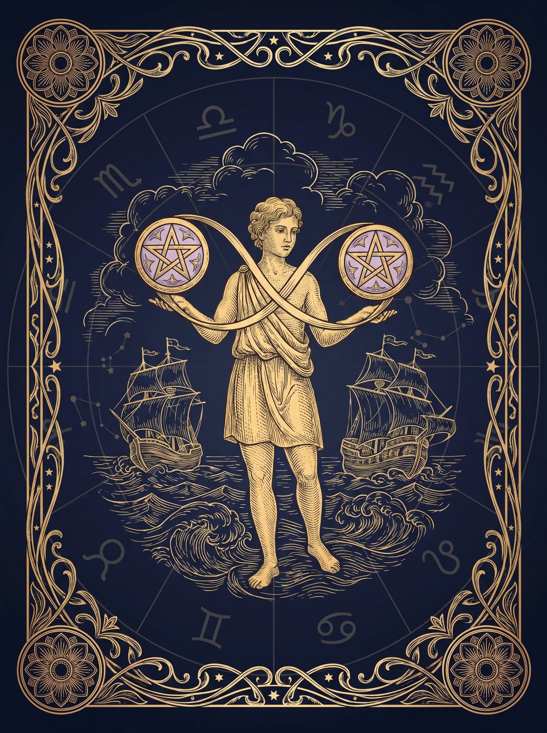 Lá Hai Tiền (Two of Pentacles) — Minor Arcana Tiền