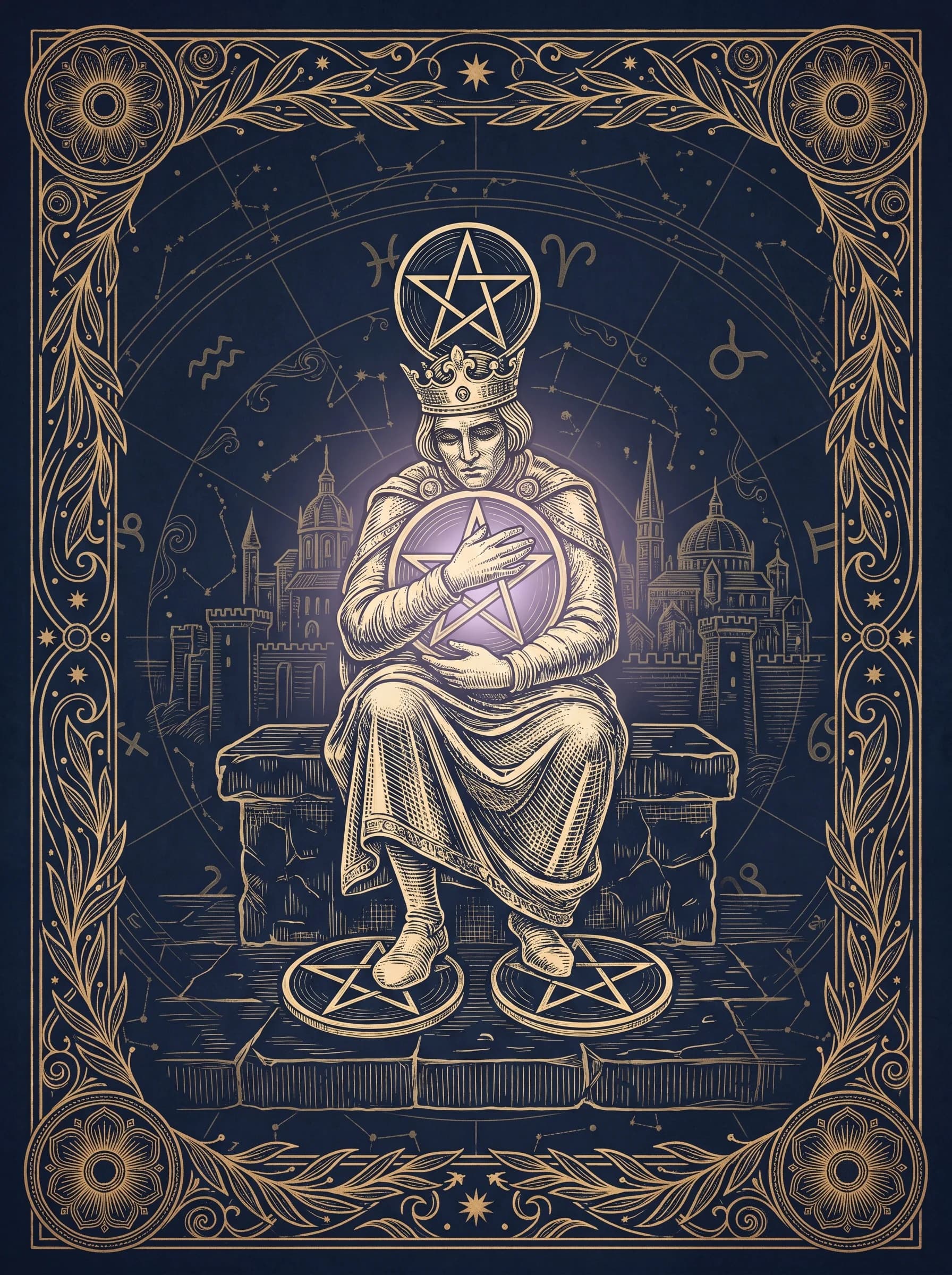 Lá Bốn Tiền (Four of Pentacles) — Minor Arcana Tiền