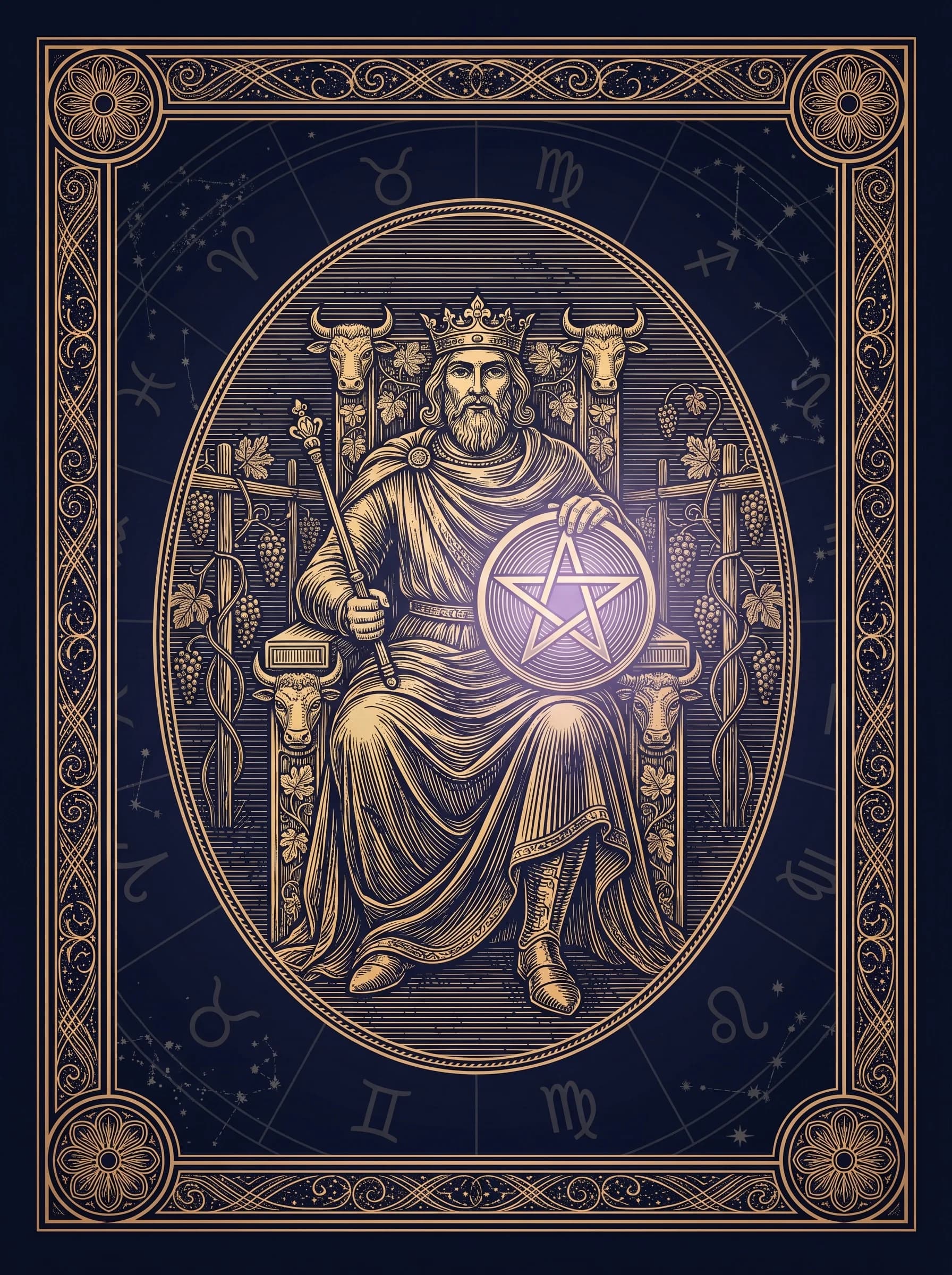 Lá Vua Tiền (King of Pentacles) — Minor Arcana Tiền