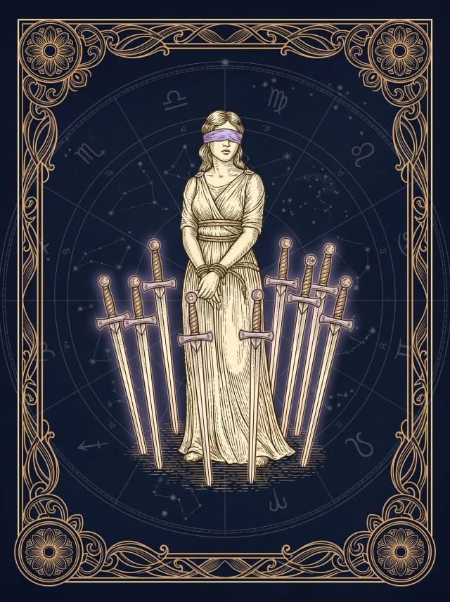 Lá Tám Kiếm (Eight of Swords) — VIII