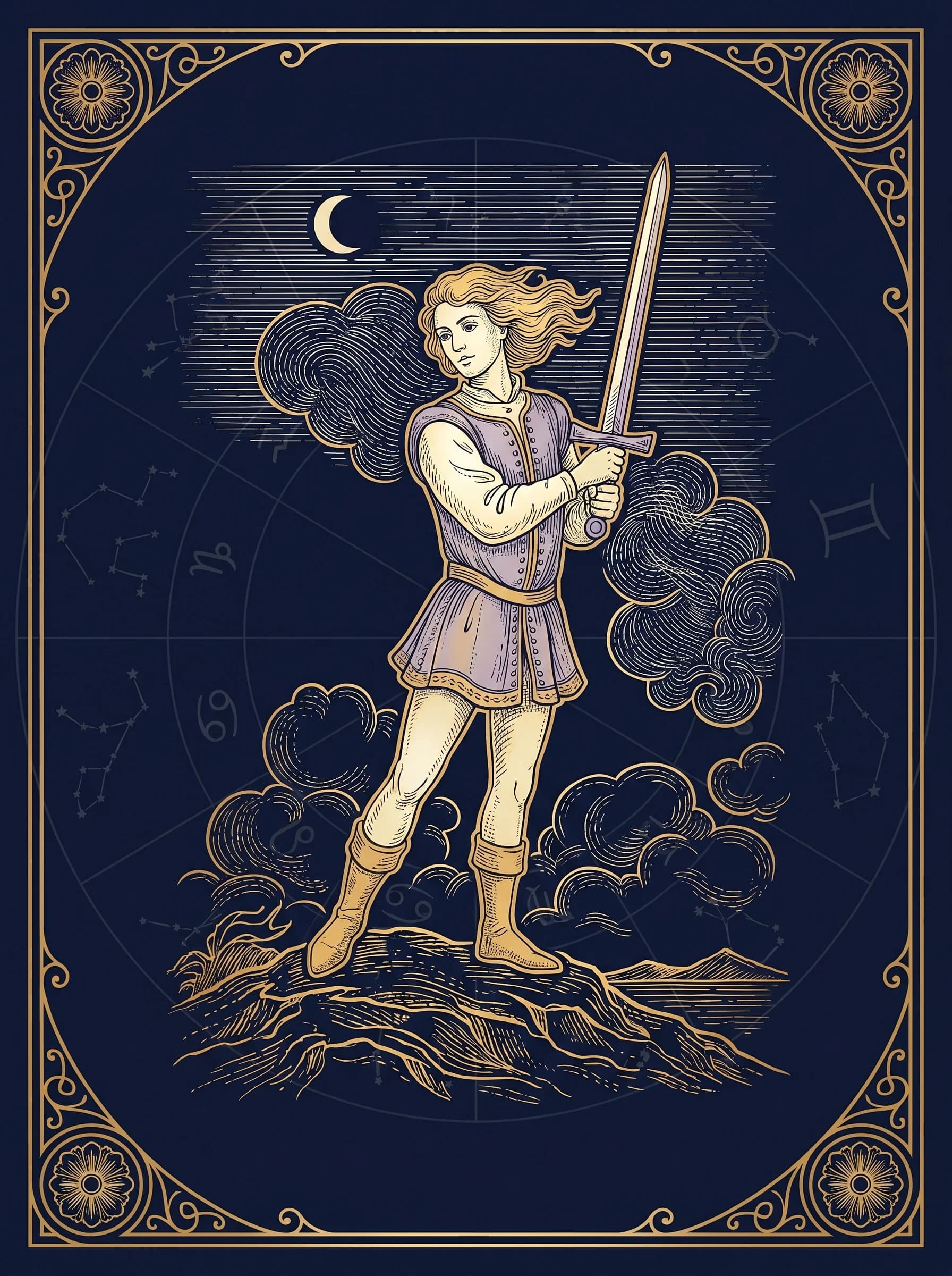 Lá Hầu Kiếm (Page of Swords) — Minor Arcana Kiếm