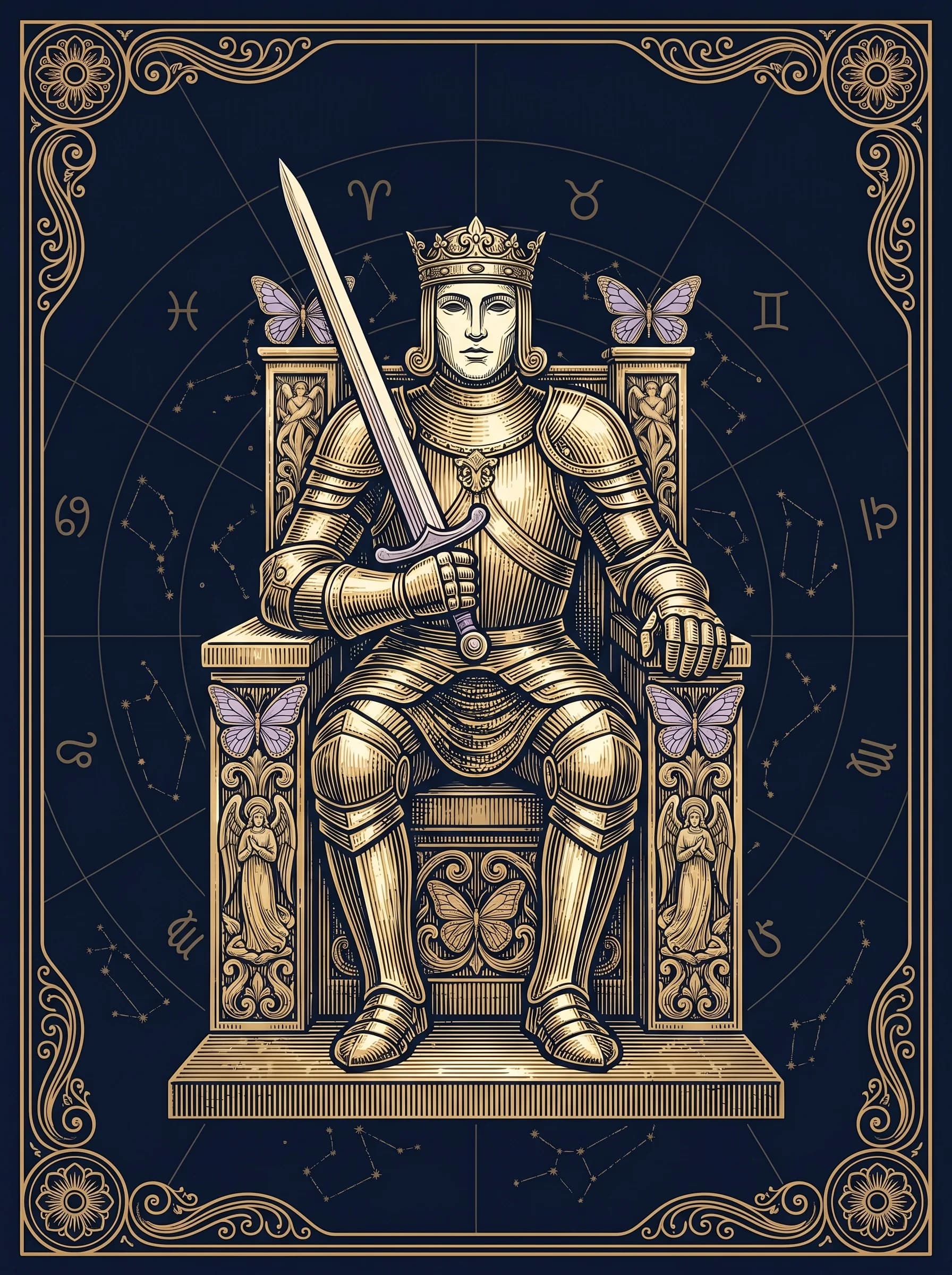 Lá Vua Kiếm (King of Swords) — Minor Arcana Kiếm