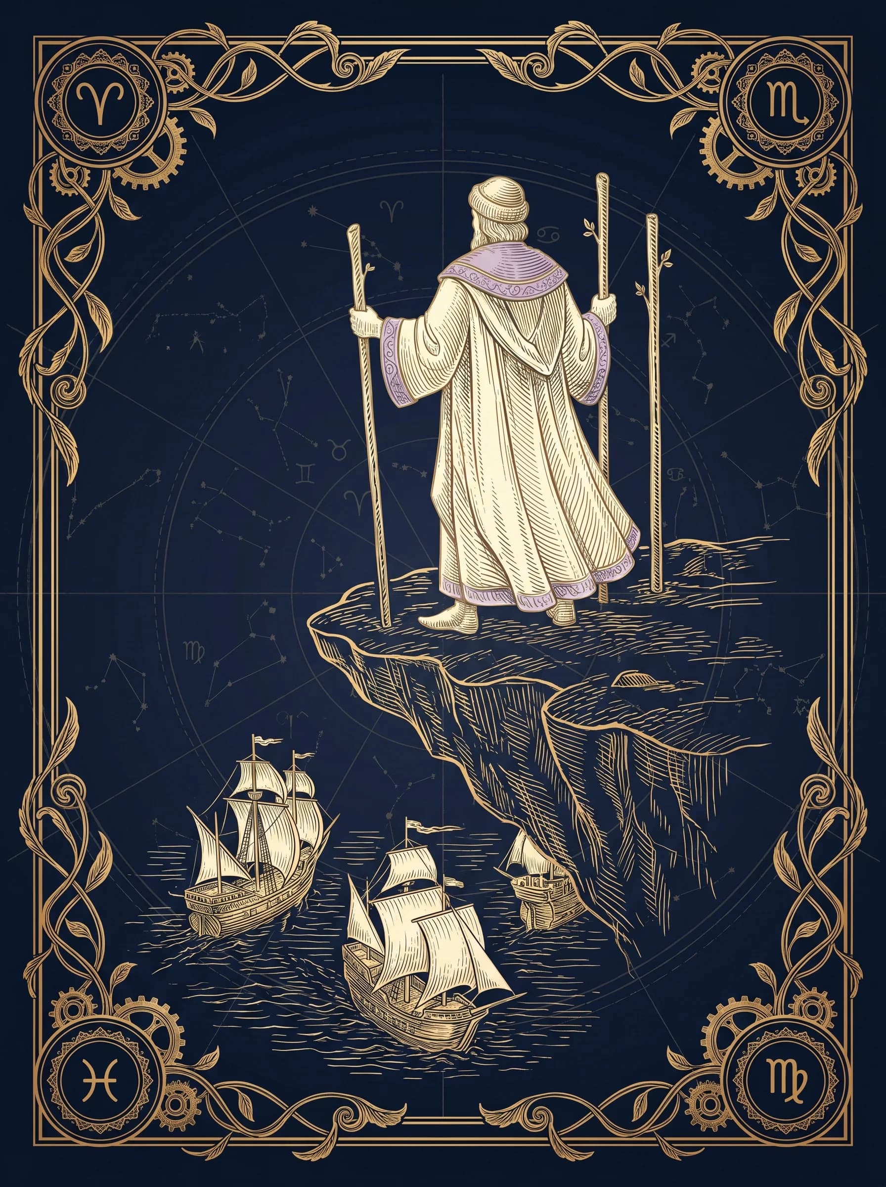 Lá Ba Gậy (Three of Wands) — Minor Arcana Gậy
