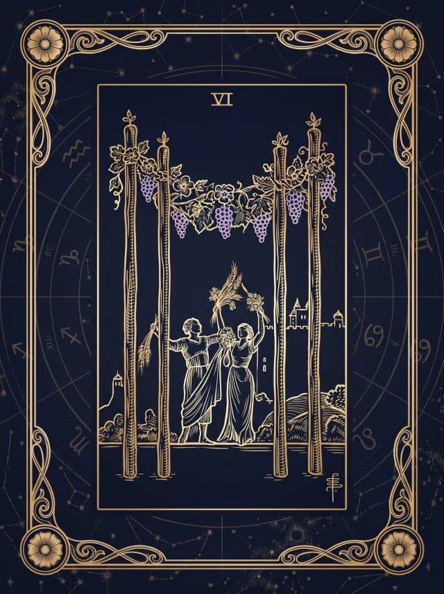 Lá Bốn Gậy (Four of Wands) — IV