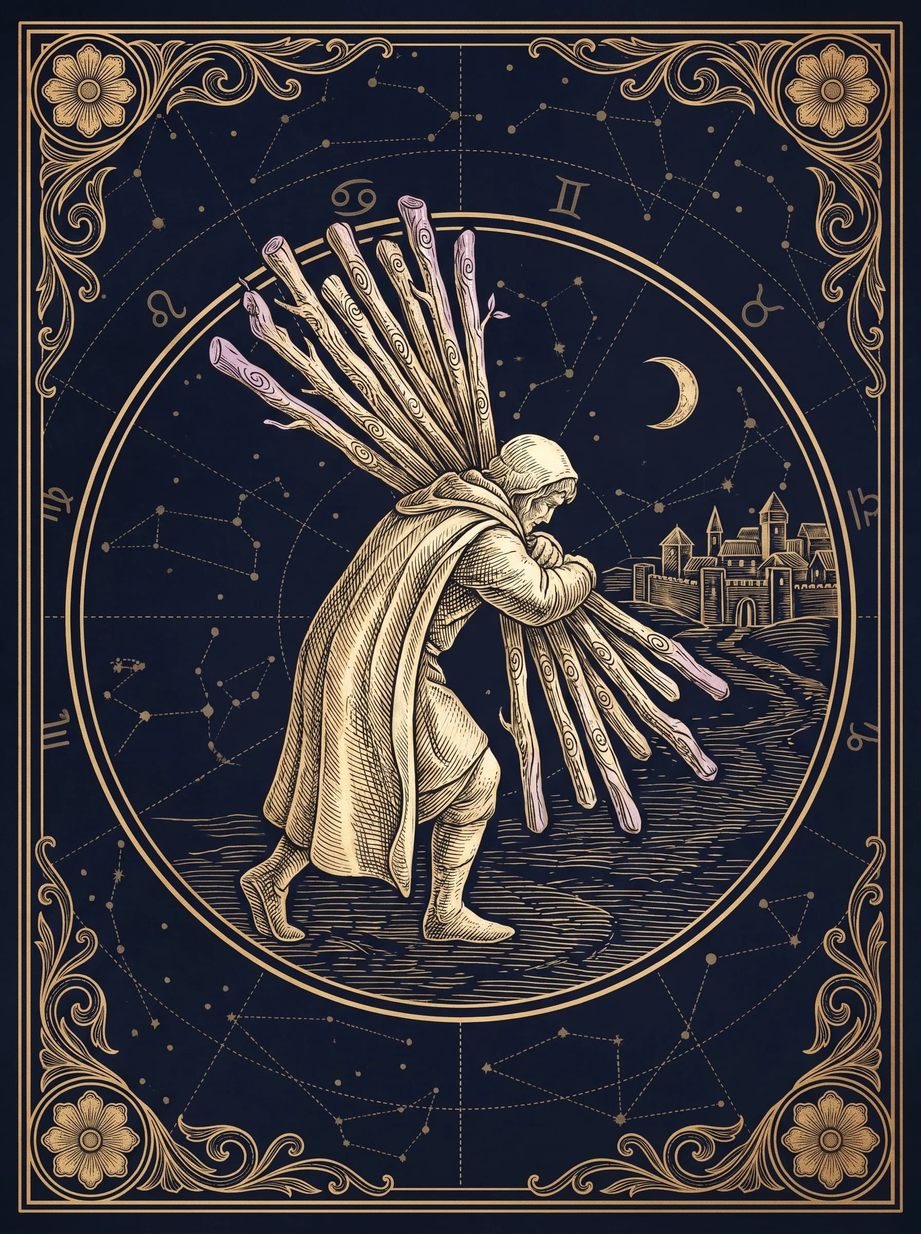 Lá Mười Gậy (Ten of Wands) — Minor Arcana Gậy
