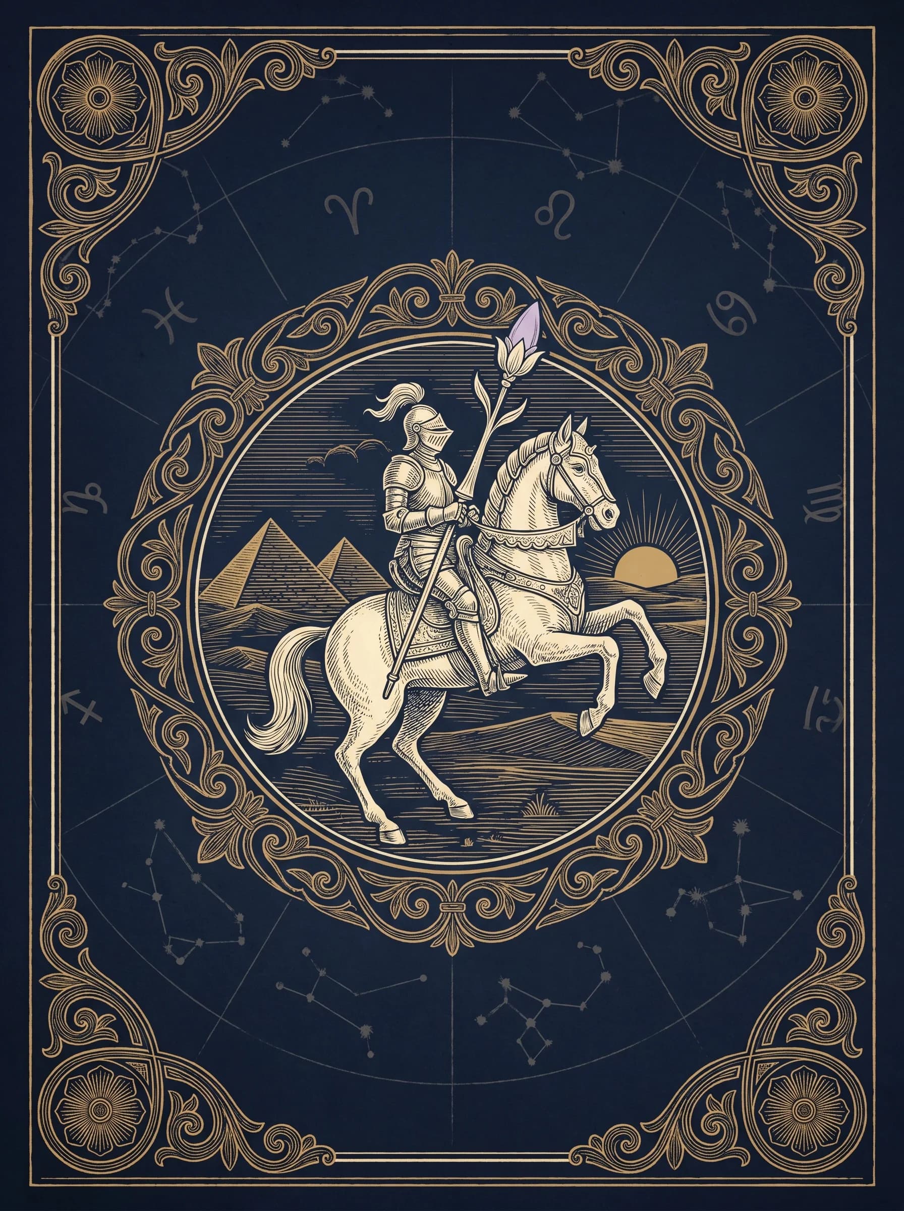 Lá Hiệp Sĩ Gậy (Knight of Wands) — Minor Arcana Gậy