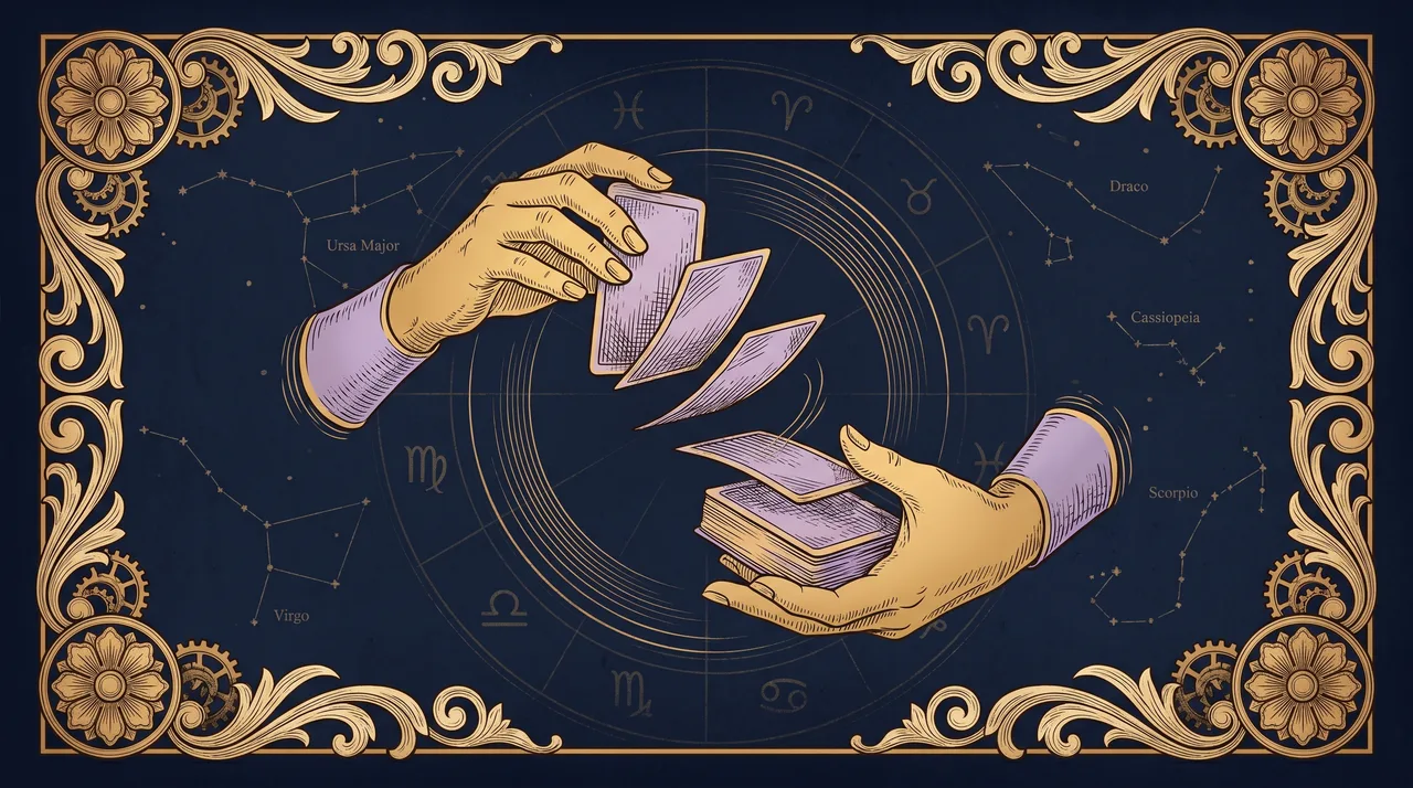 Đôi tay xáo bài tarot