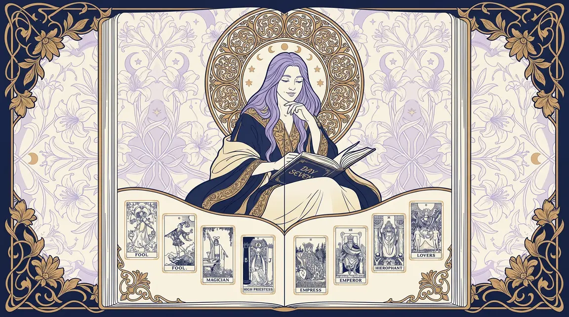 Ngày 7 ghi nhật ký tarot và nhìn lại cả tuần