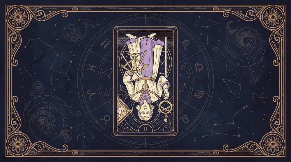 Một lá tarot quay đầu xuống minh hoạ thế nào là lá ngược